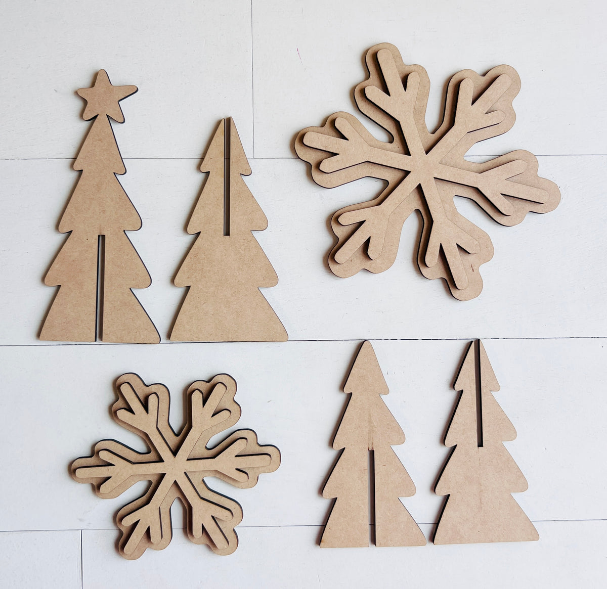 Winter Tree & Snowflake Set