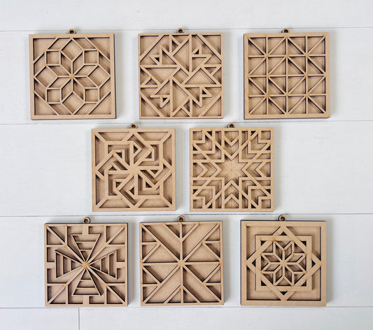 Geometric Quilt Block Ornament