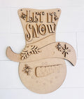 Let It Snow Snowman Door Hanger (14”) - 208