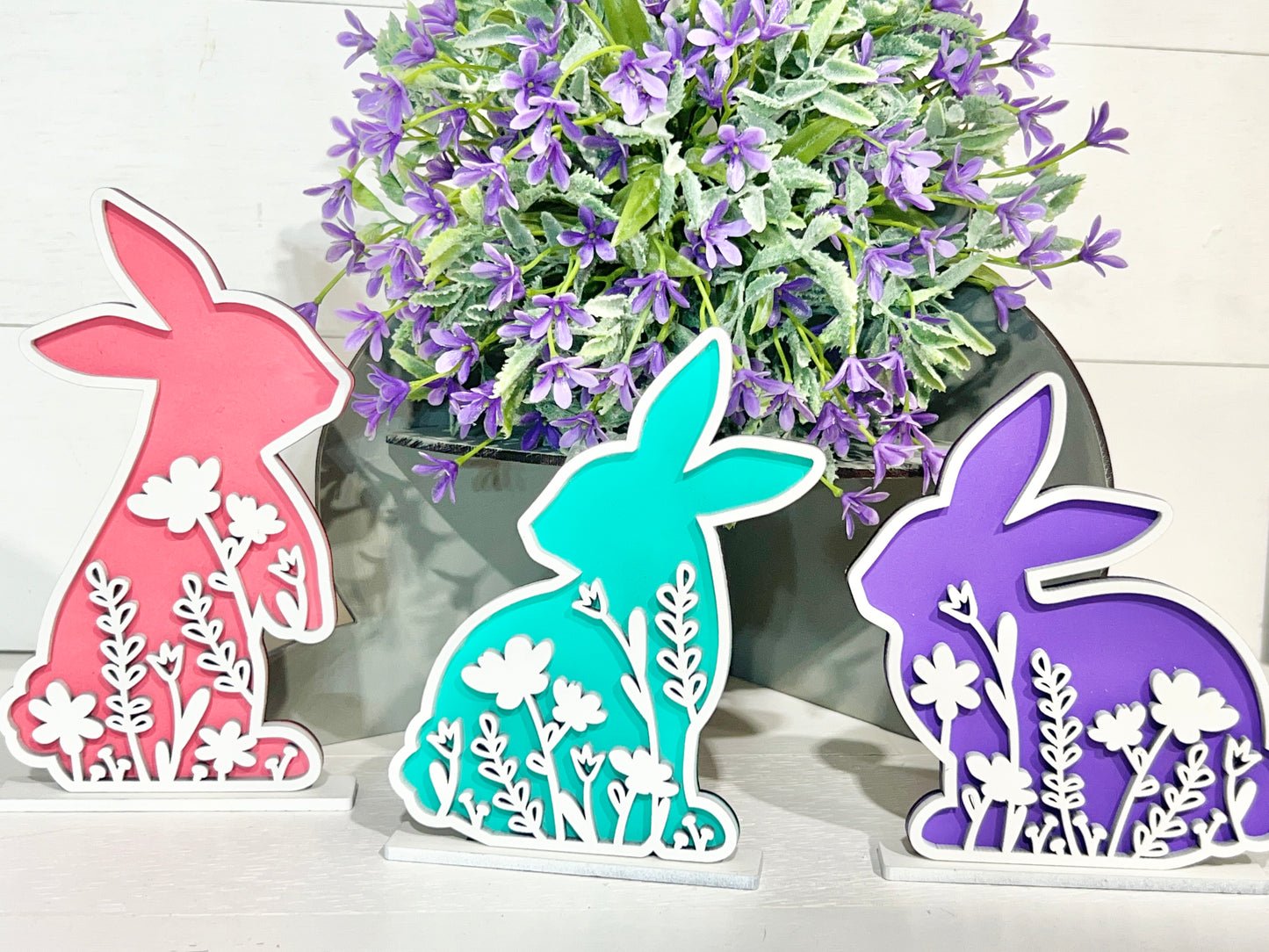 Floral Bunny Shelf Sitters DIY KIT