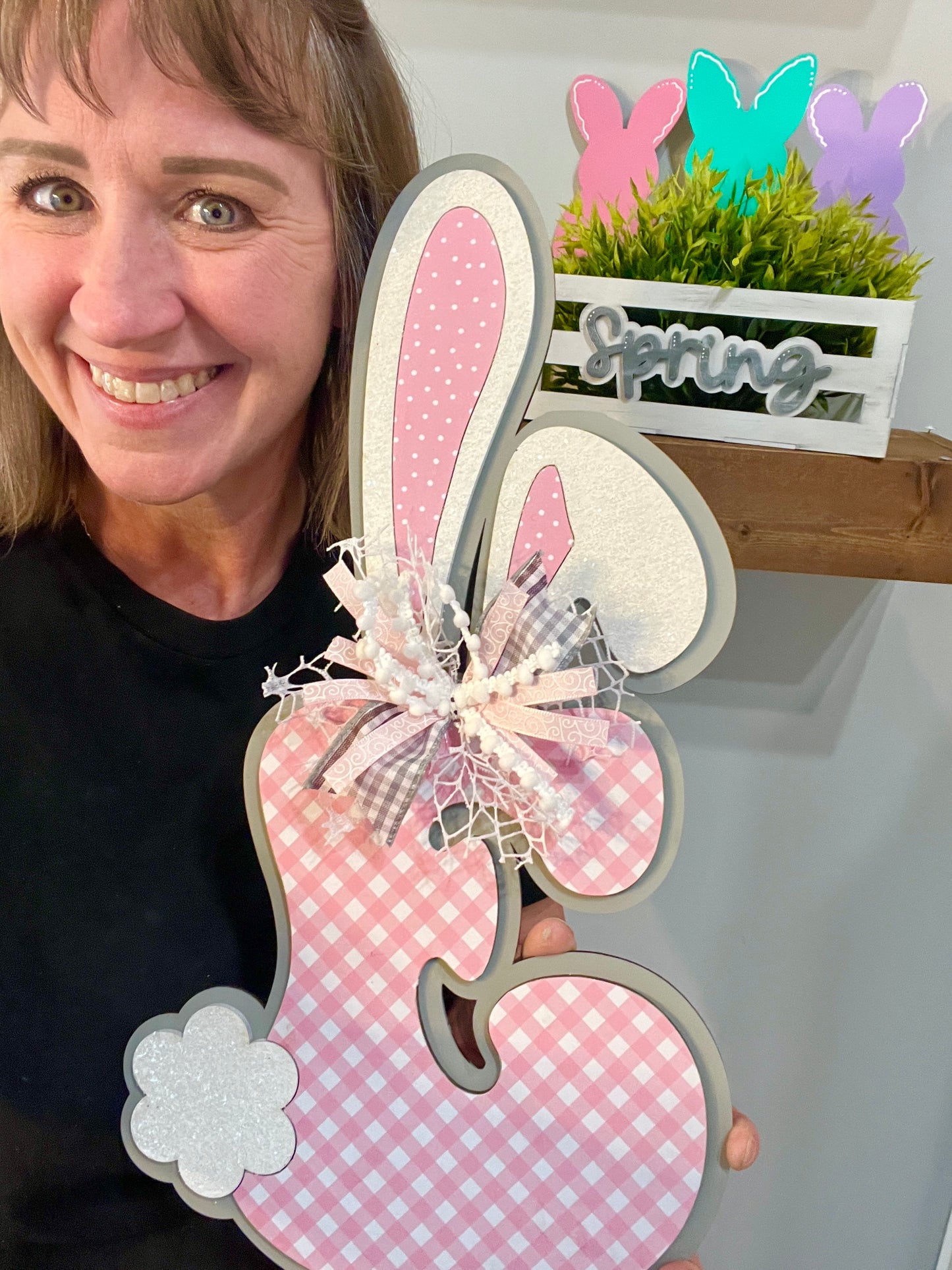 CUSTOM Initial Bunny Ear Initial Door Hanger DIY KIT