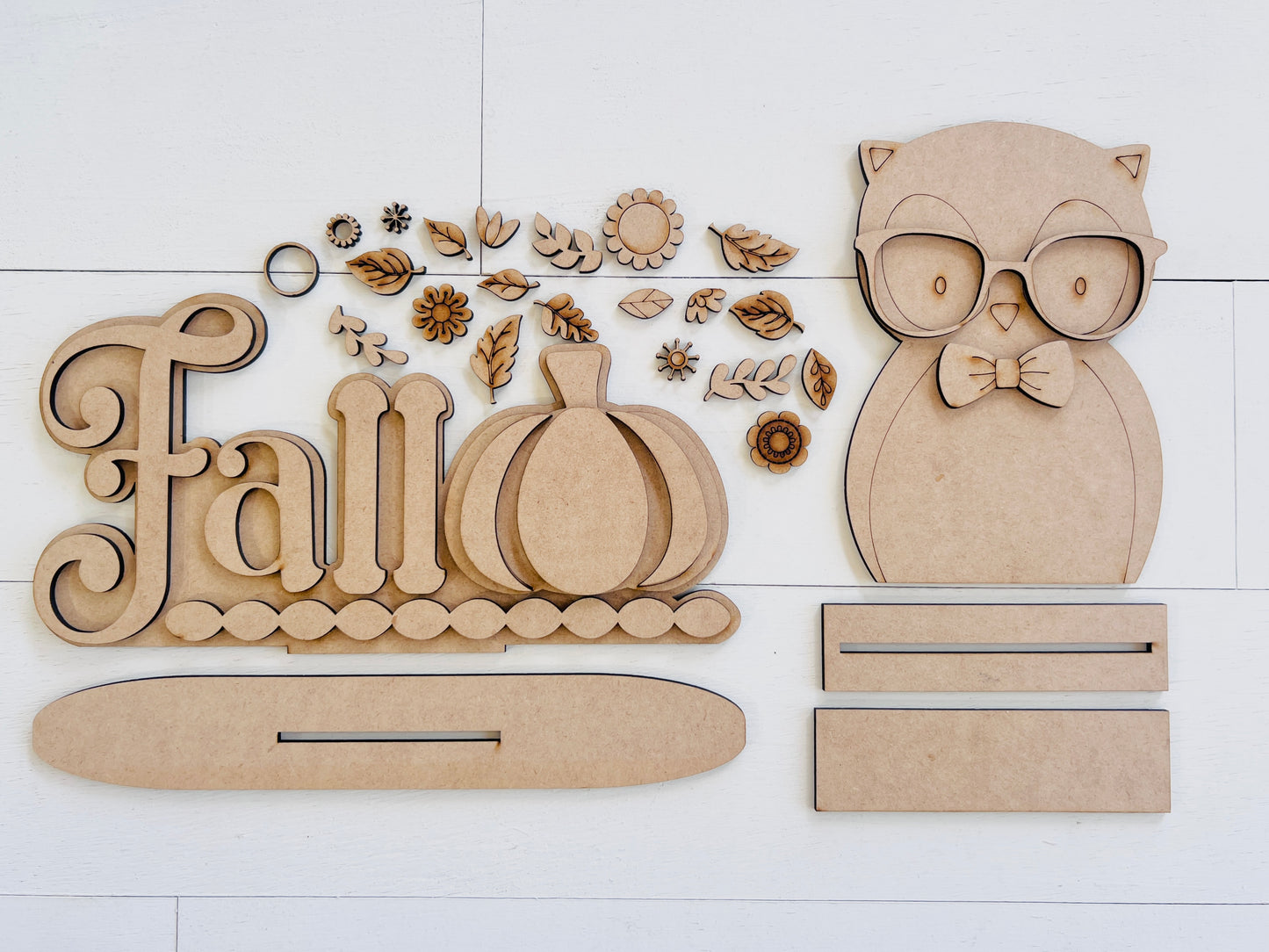 Fall Floral Pumpkin Word & Owl Kit