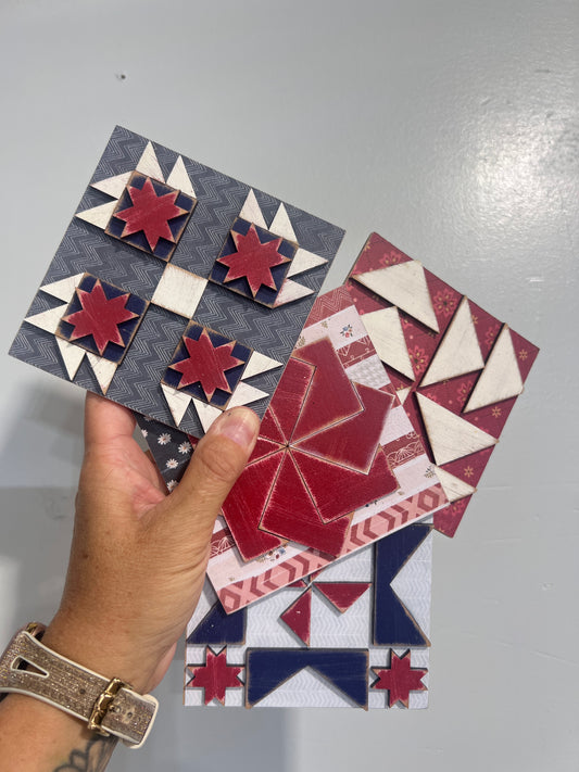 Patriotic Quilt Blocks (Set of 4)