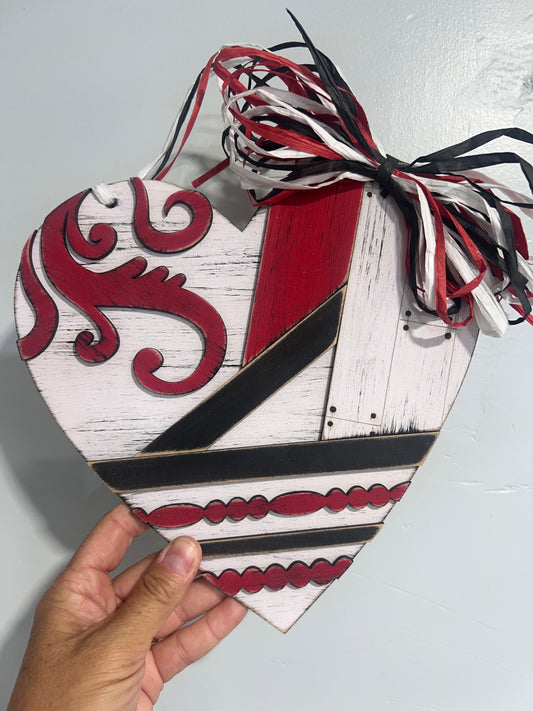 Black White and Red HEart