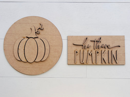 Hi There Pumpkin Sign Set