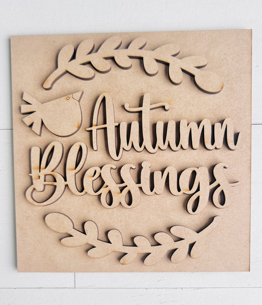 Autumn Blessings 6x6 Sign