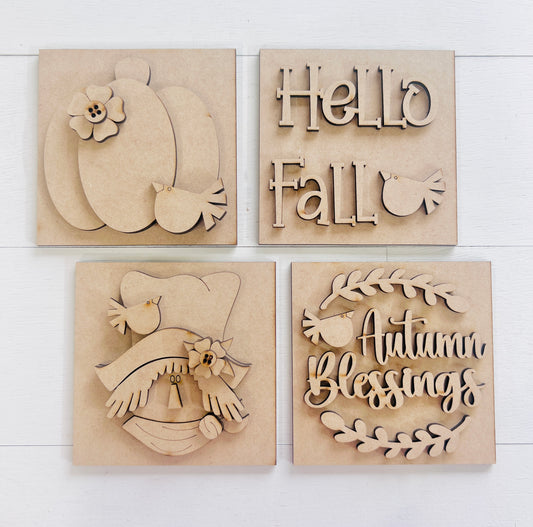 Autumn Blessings Mini Sign Set
