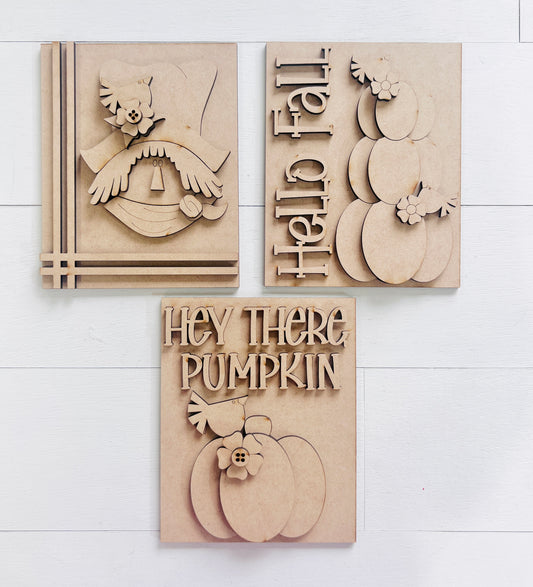 Hey There Pumpkin Sign Trio