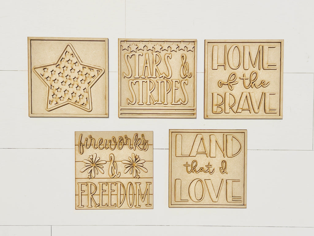 Stars and Stripes Mini Sign Set DIY KIT - 388