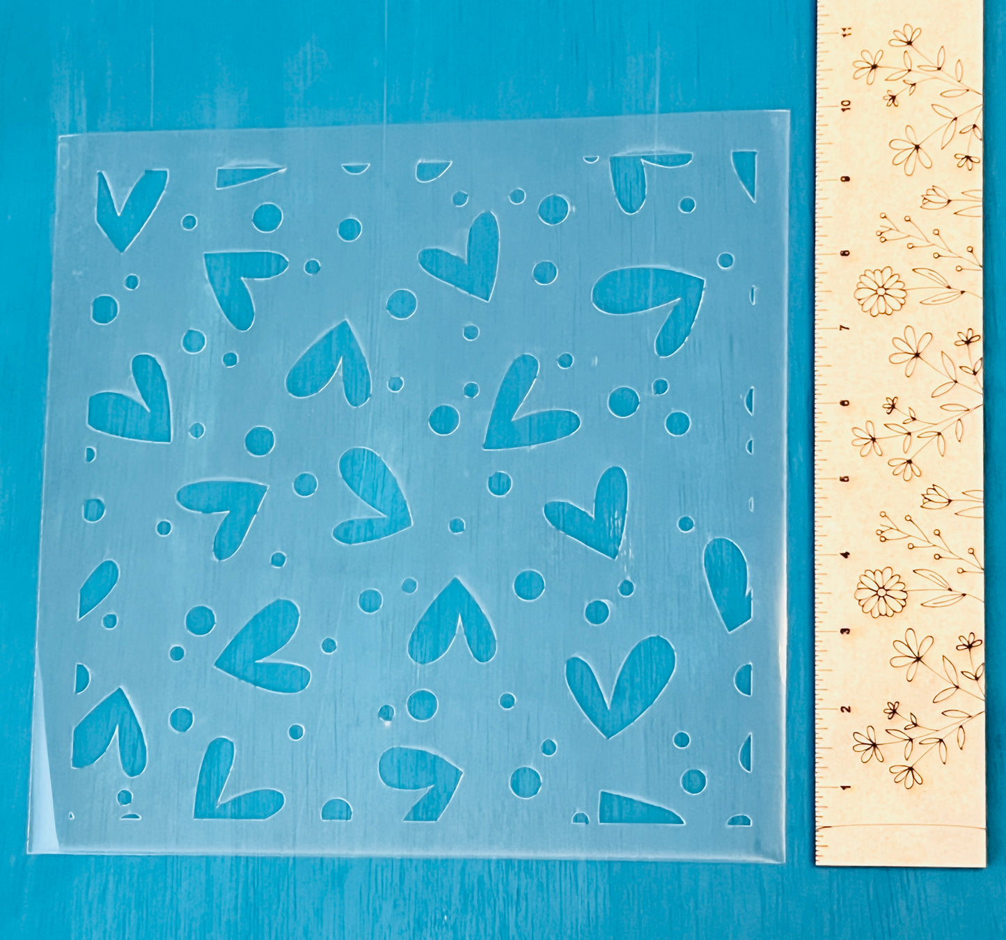 Hearts and Dots Stencil