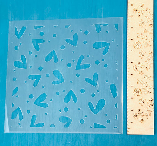 Hearts and Dots Stencil