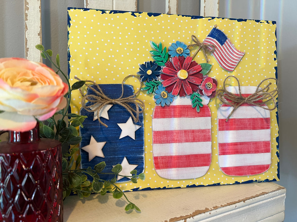 Patriotic Mason Jar Trio DIY KIT