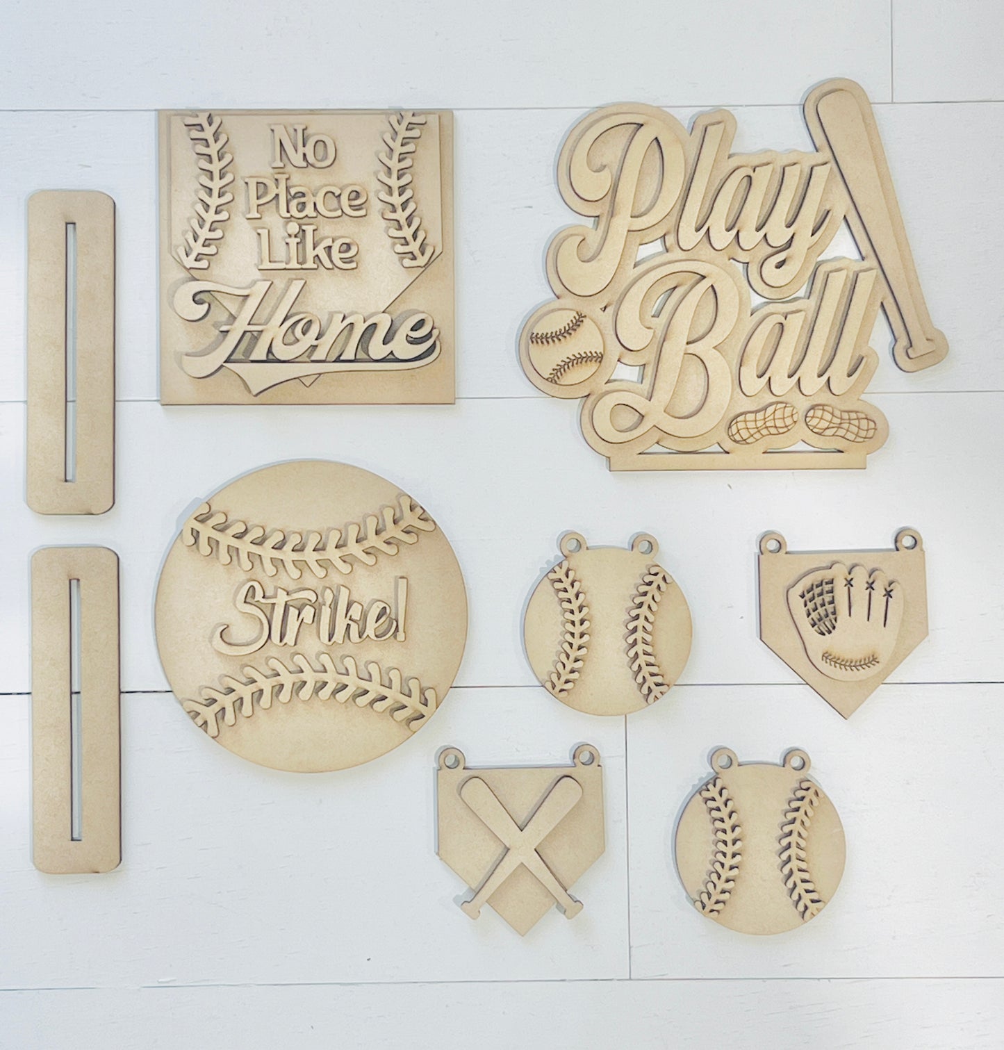 Baseball No Place Like Home Tiered Tray Set DIY KIT