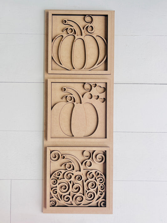 Stacked Pumpkin Trio Sign