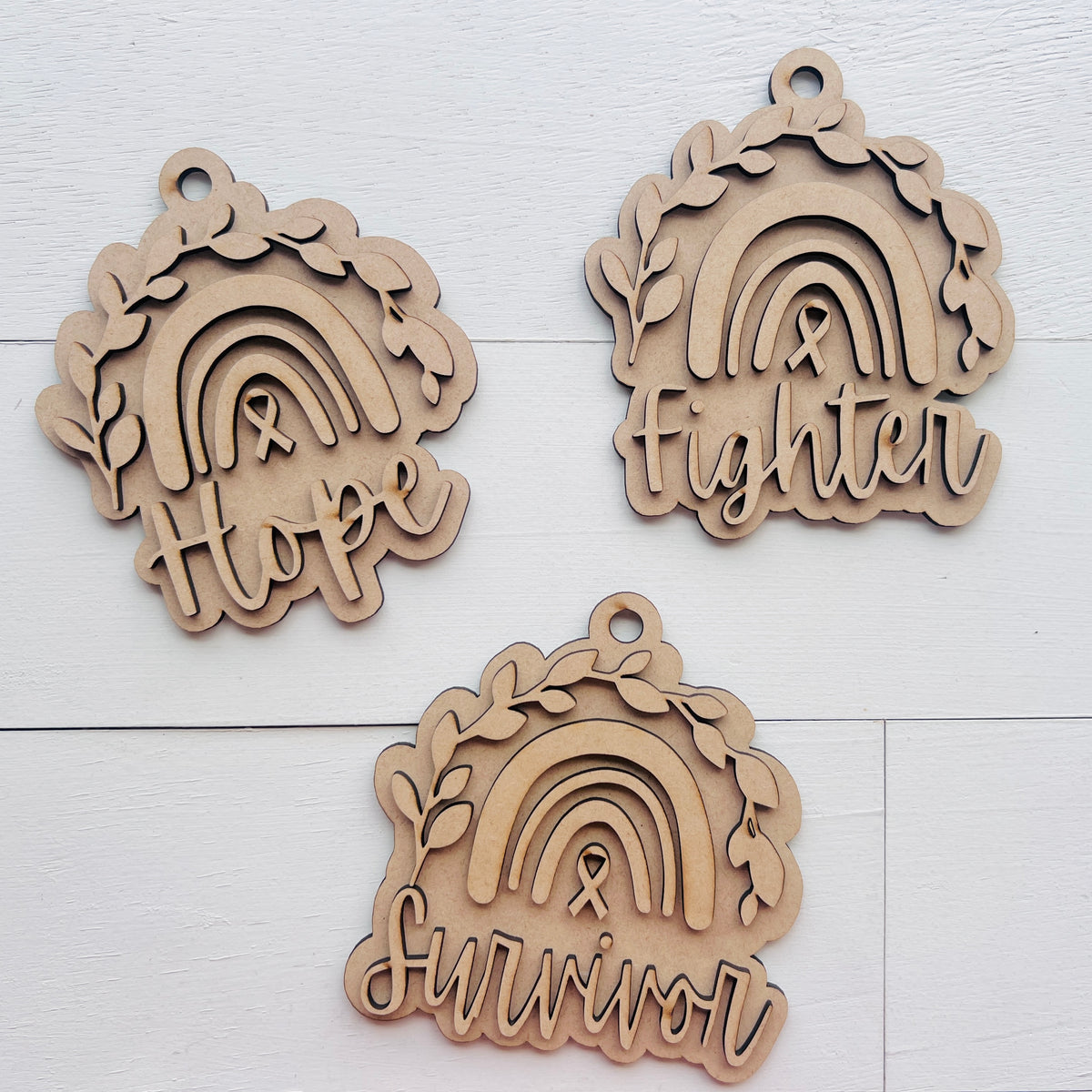 Hope/Fighter/Survivor Ornaments