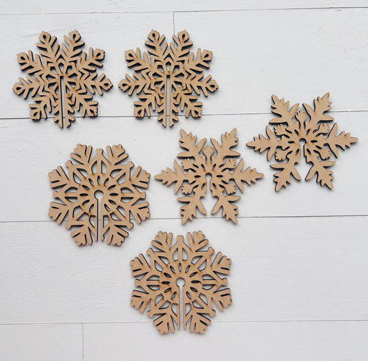 3D Snowflake Shelf Sitters