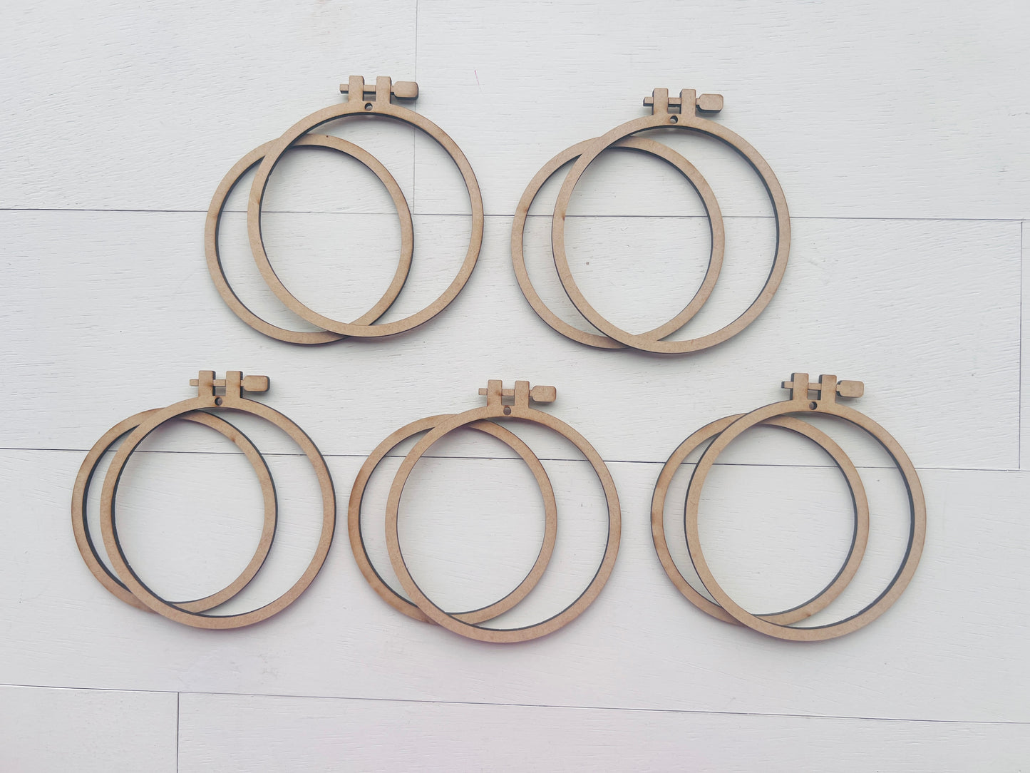 Embroidery Hoop Ornaments - Set of 5