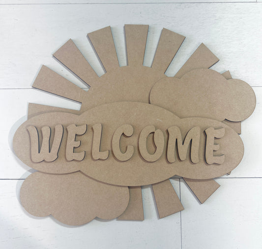 Welcome Cloudy Days Sunshine Door Hanger DIY KIT