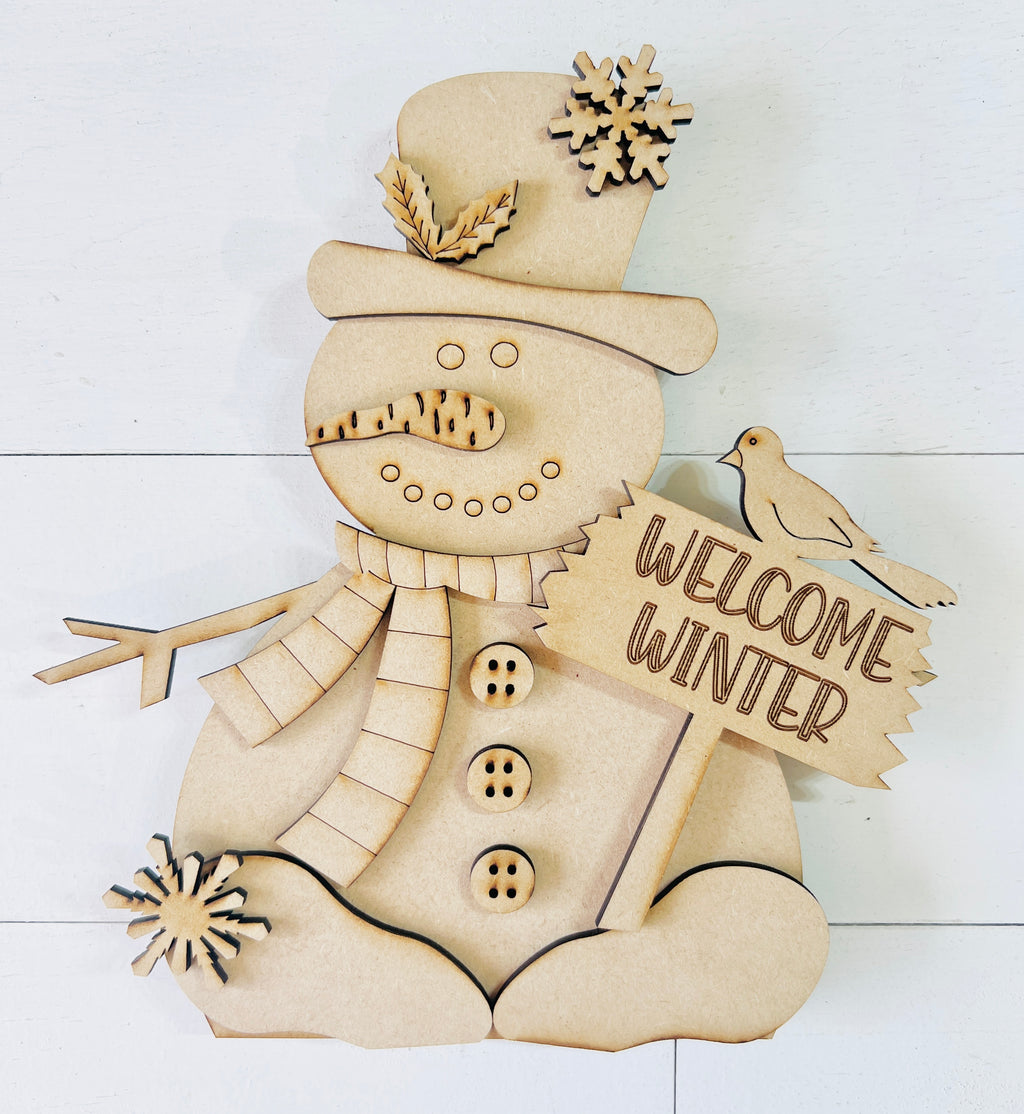 Welcome Winter Snowman Shelf Sitter DIY KIT - 184