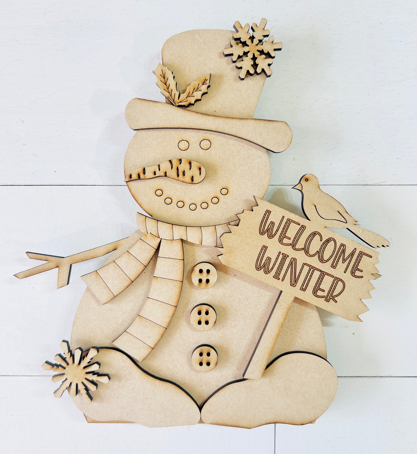 Welcome Winter Snowman Shelf Sitter DIY KIT