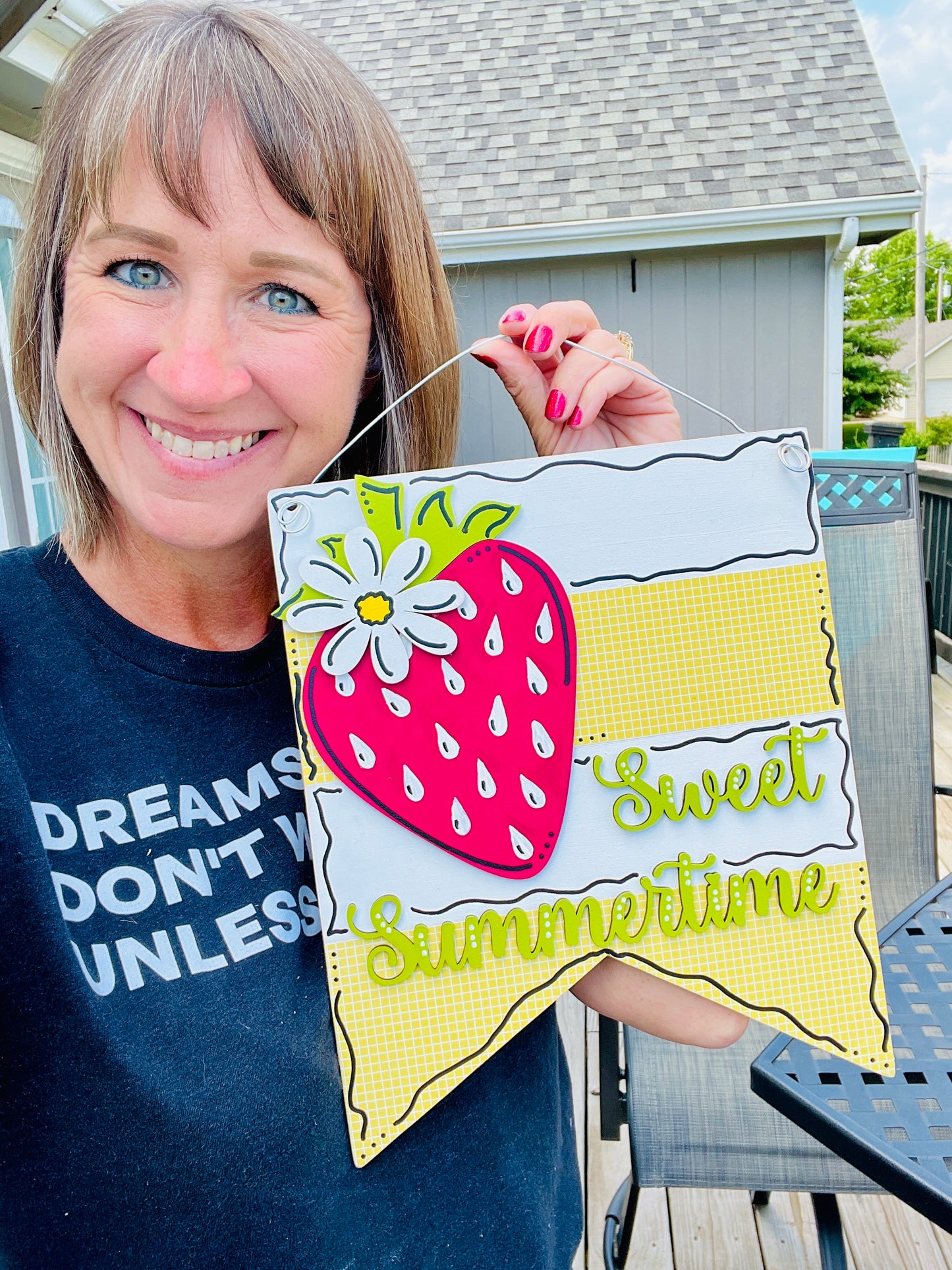 Sweet Summertime Strawberry Banner Door Hanger DIY KIT