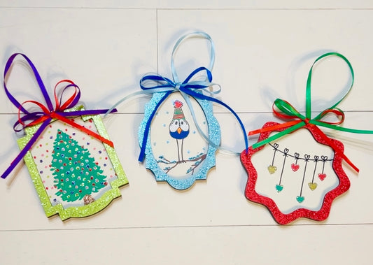 Bezel Frame Ornament Trio