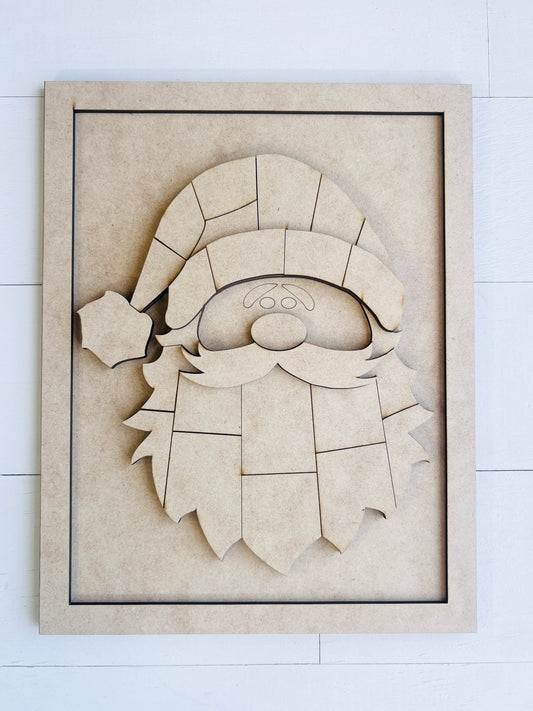 Patchwork Santa Sign