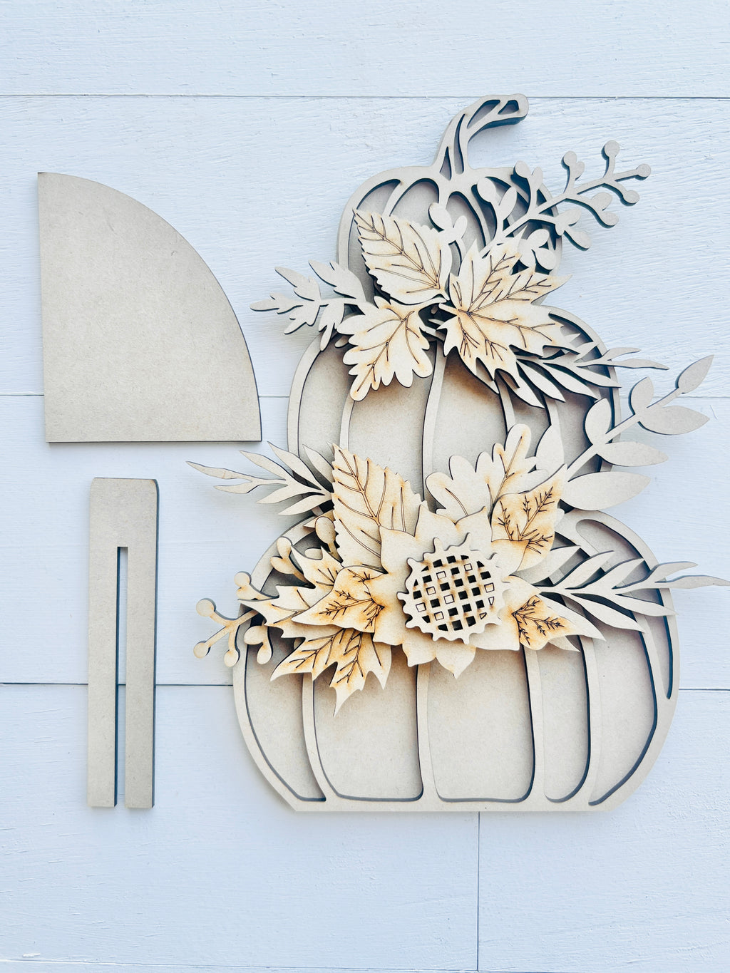 Floral Layered Pumpkin Shelf Sitter DIY KIT - 353