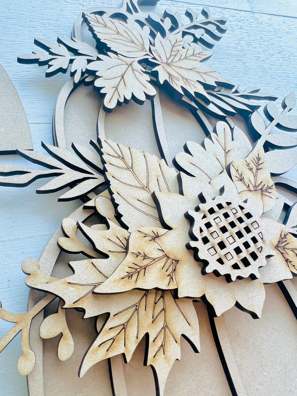 Floral Layered Pumpkin Shelf Sitter DIY KIT - 353