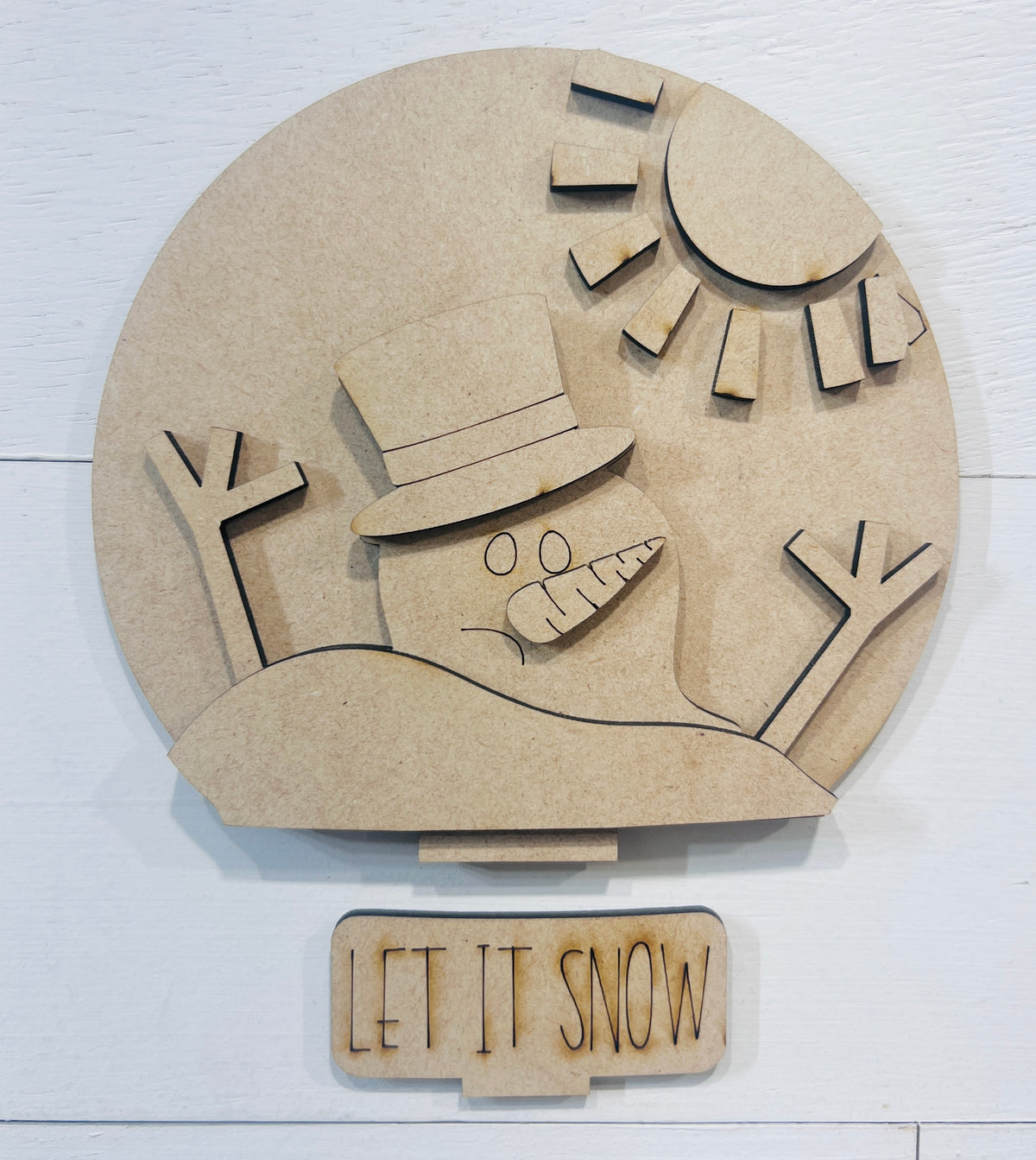 Let It Snow Snowman Snow Globe Insert