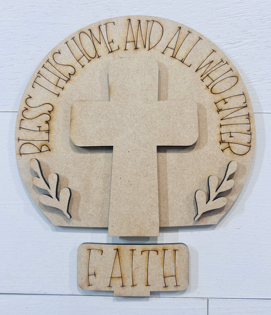 Bless This Home Cross Snow Globe Insert