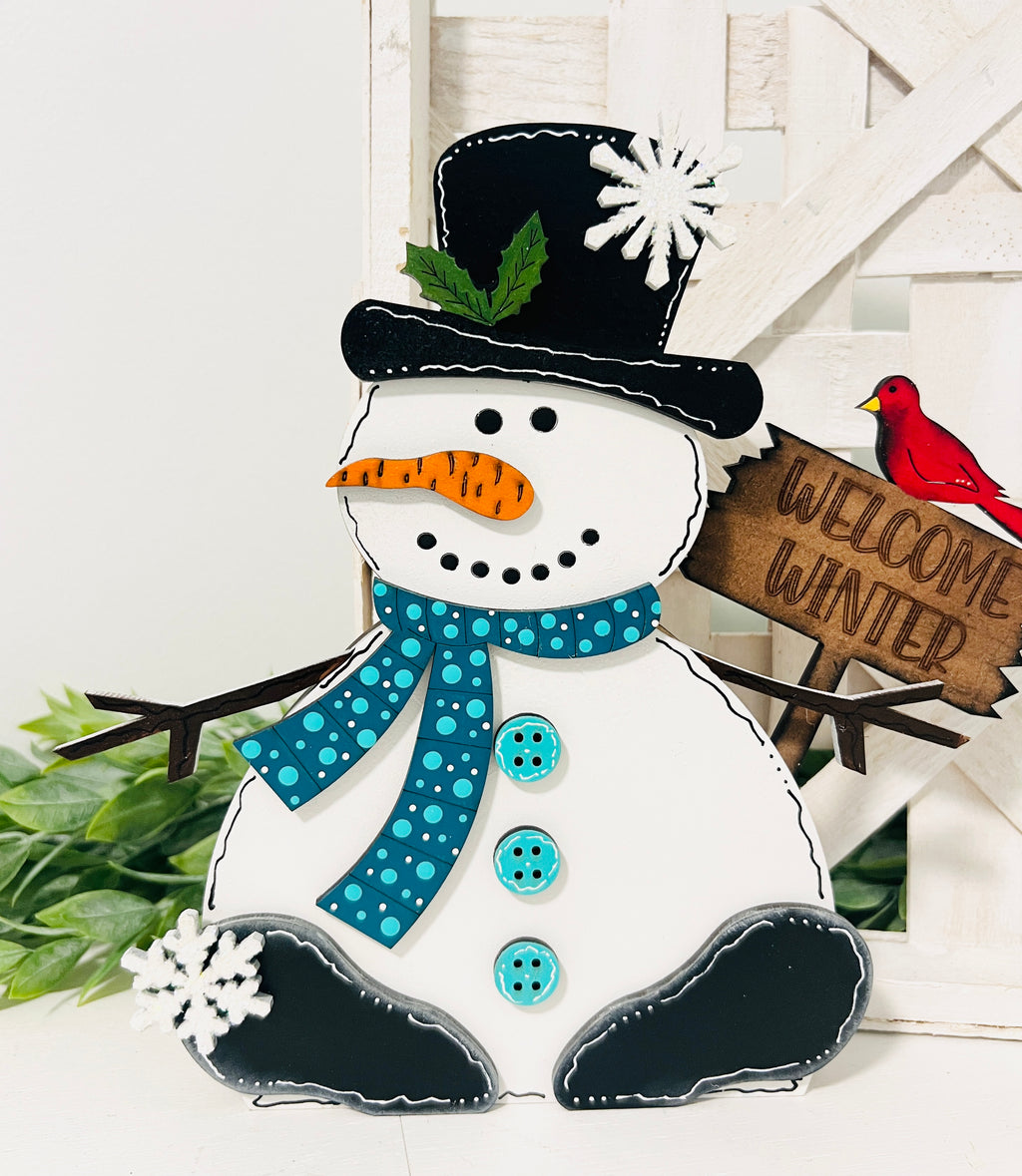 Welcome Winter Snowman Shelf Sitter DIY KIT - 184