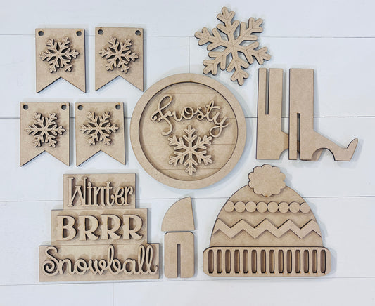 Winter Snowflake Tiered Tray Set