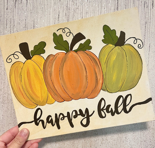 Happy Fall Pumpkin Trio Painting Class (Recorded)