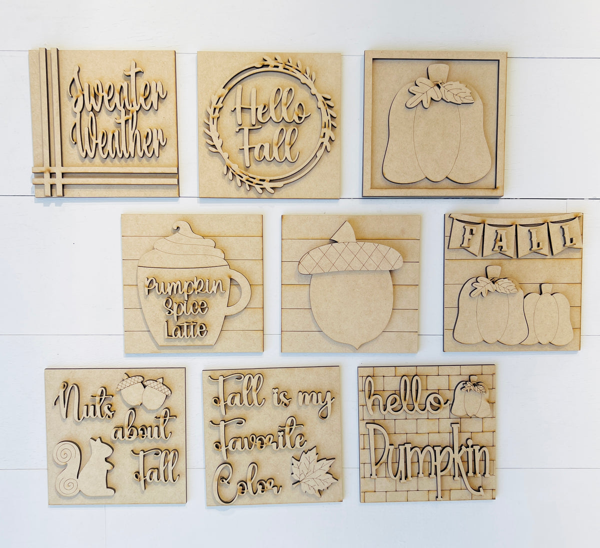 Fall Kit Sign Hello Fall Sign Set Interchangeable DIY KIT – The Ruffled Daisy