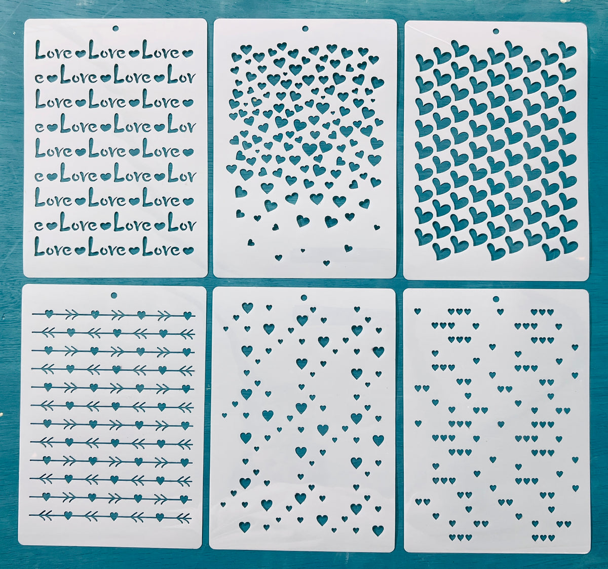 Love Word & Heart Stencil Set