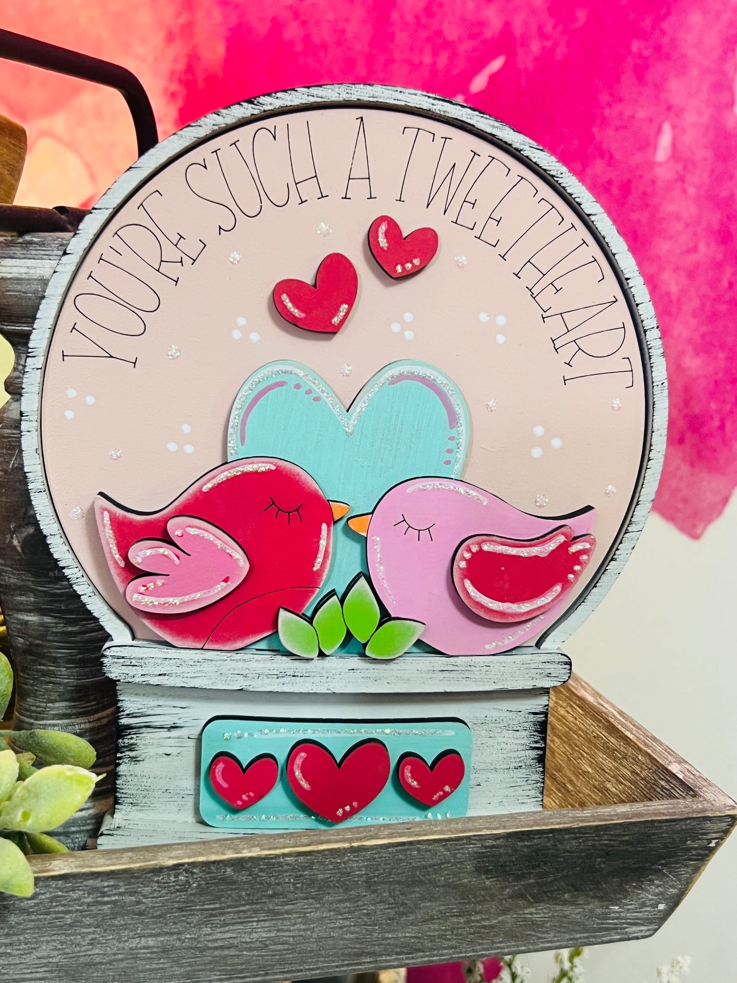 Tweetheart Kissing Birds Snow Globe Insert