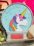 Believe in Magic Unicorn Snow Globe Insert