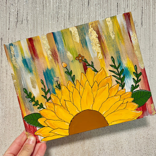 Abstract Sunflower Painting Class (Recorded)