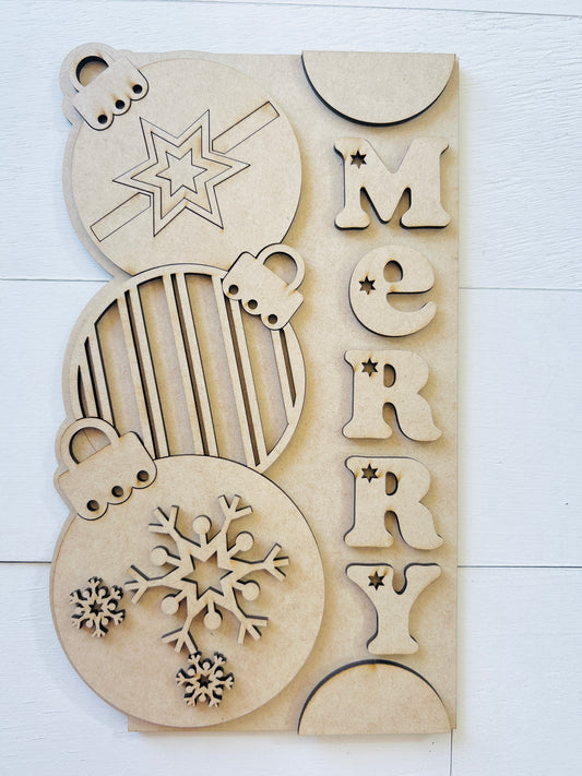 Merry Ornament Leaner DIY KIT