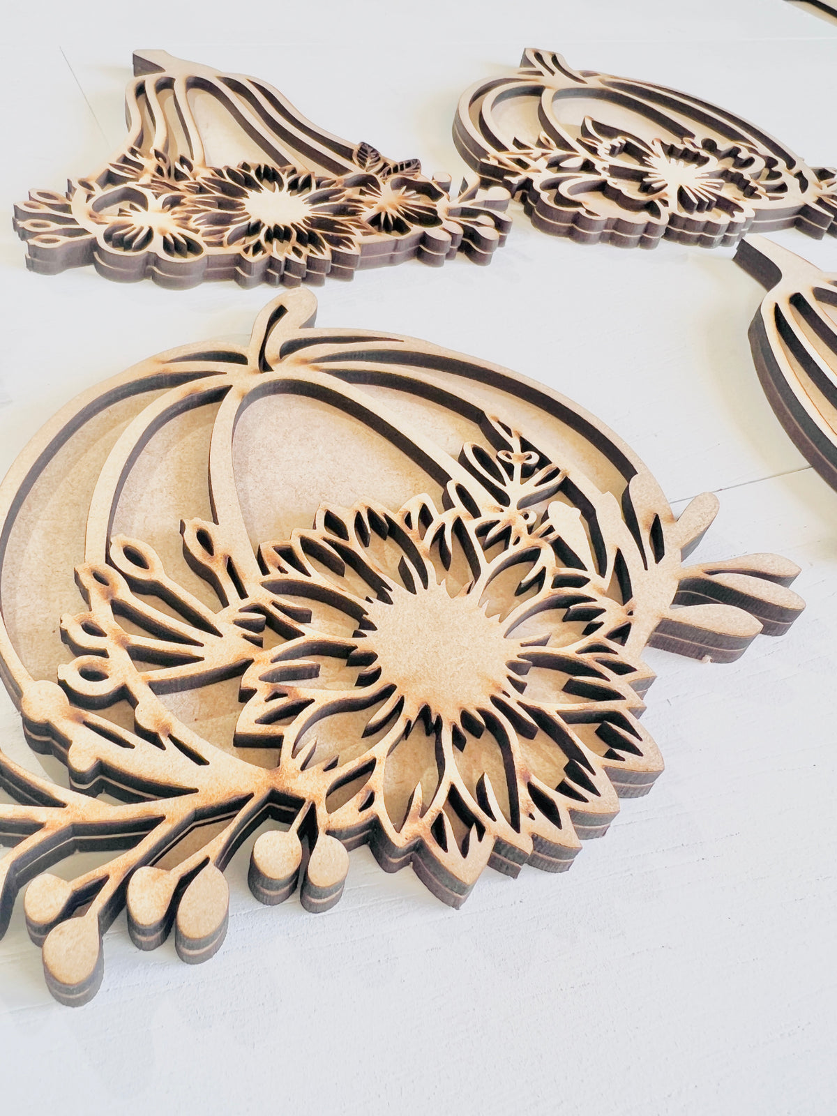 Mini Layered Floral Pumpkins Set DIY Kit - 365