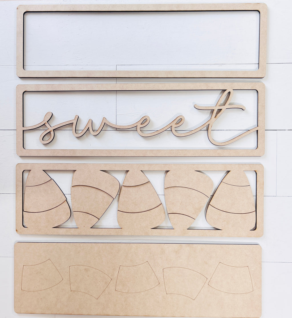 SWEET Candy Corn Layered Shelf Sitter DIY KIT