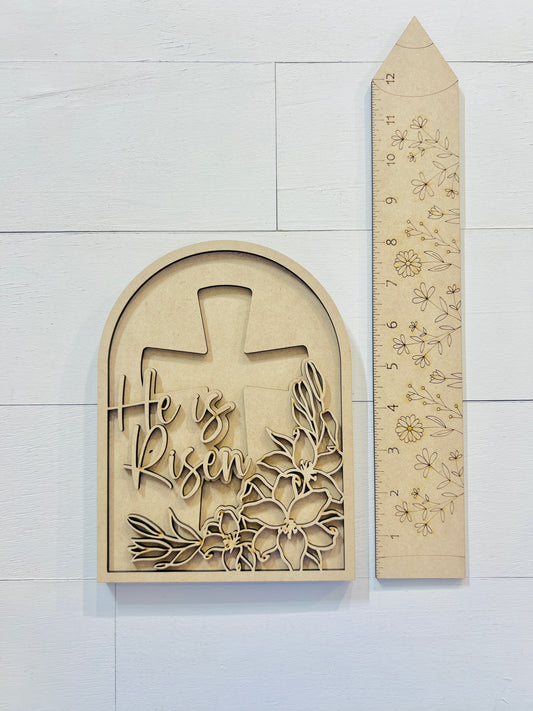 He Is Risen Layered Arch Sign