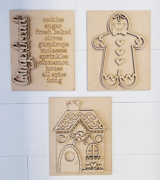 Gingerbread Sign Set DIY Blank