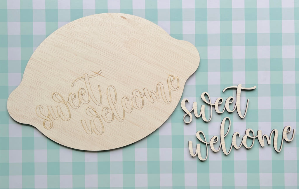 12" Sweet Welcome Lemon Door Hanger DIY KIT - 595