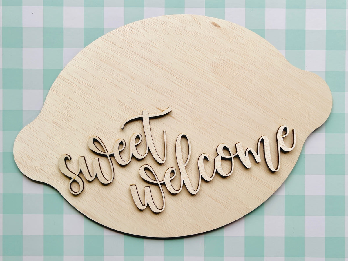 12" Sweet Welcome Lemon Door Hanger DIY KIT - 595