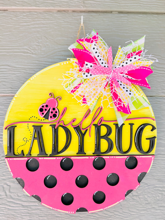12" Hello LadyBug Door Hanger DIY KIT