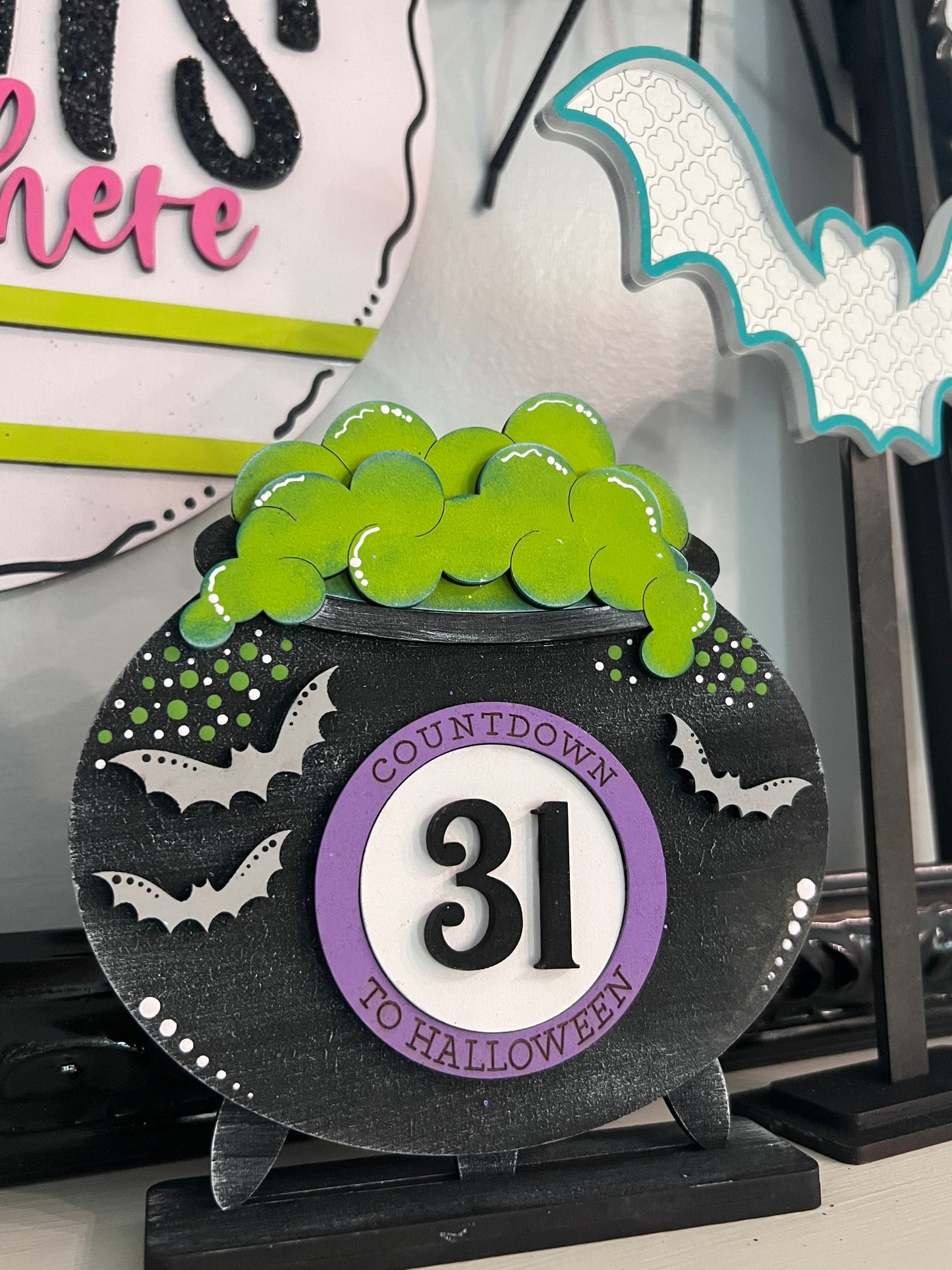 Cauldron Halloween Countdown Interchangeable DIY Kit