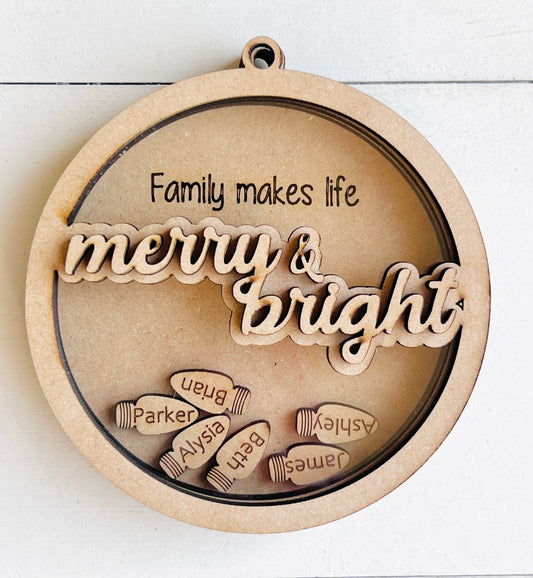 Merry and Bright Shaker Ornament DIY Kit