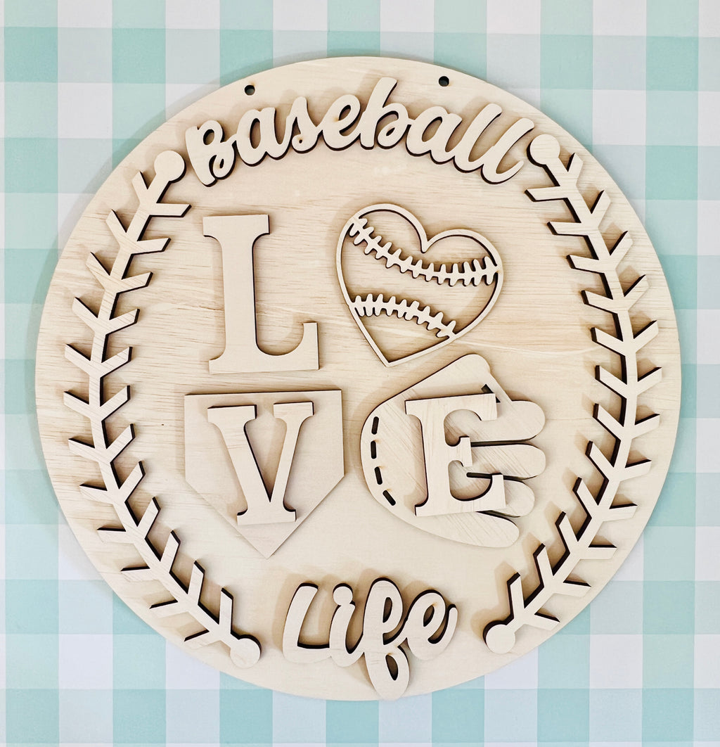 Baseball Life" 12" Door Hanger DIY KIT - 229